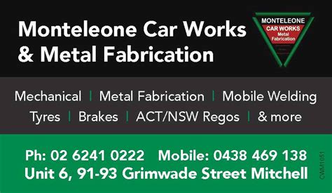 metal fabrication mitchell act|Monteleone Car Works & Metal Fabrication, Mitchell, ACT.